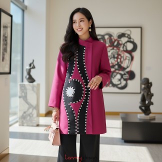 Áo khoác đắp vải, vẽ tay, thêu tay CI21